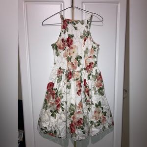Bailey Blue Fit And Flare Dress Lace Floral Women Medium White